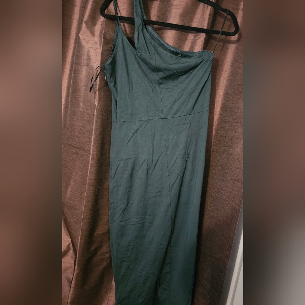 Chic One-Shoulder Dress in Teal